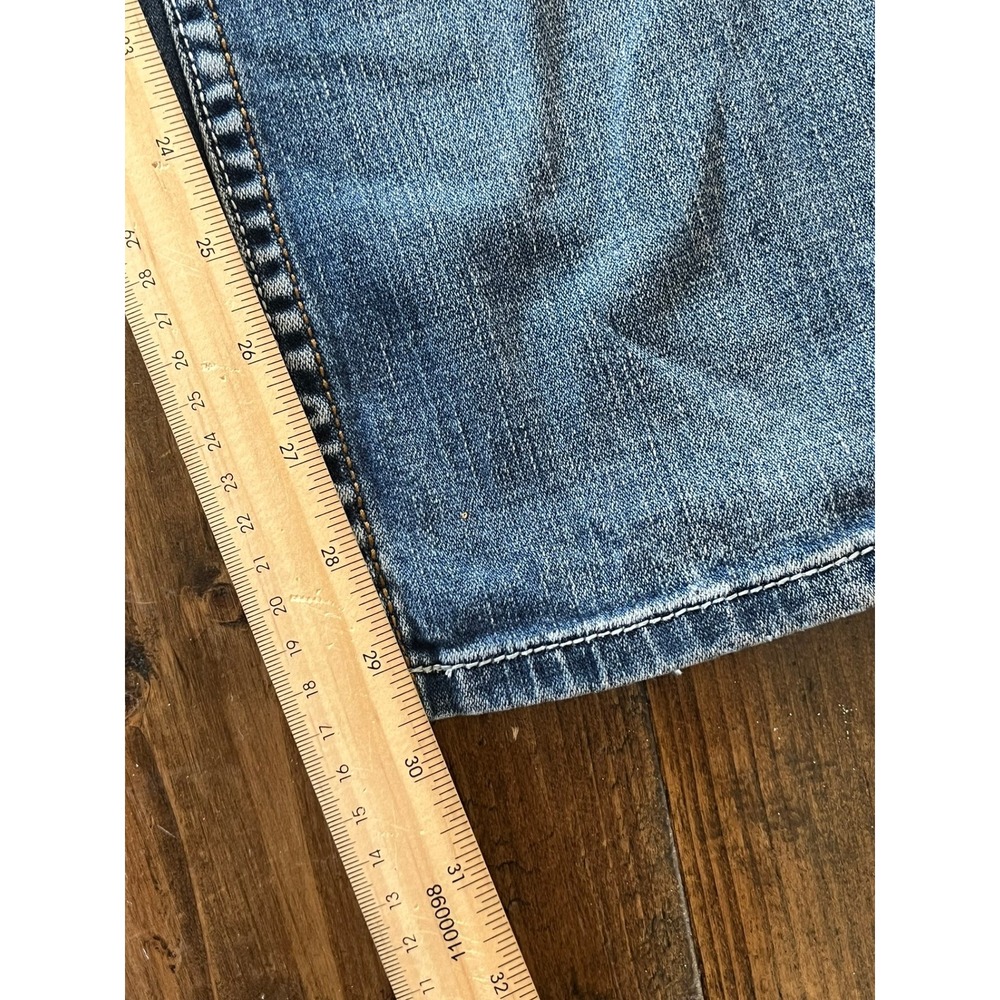 Harley-Davidson Womens Bootcut Jeans Blue Embroidered Rhinestone Wing Size 14 - Picture 4 of 9